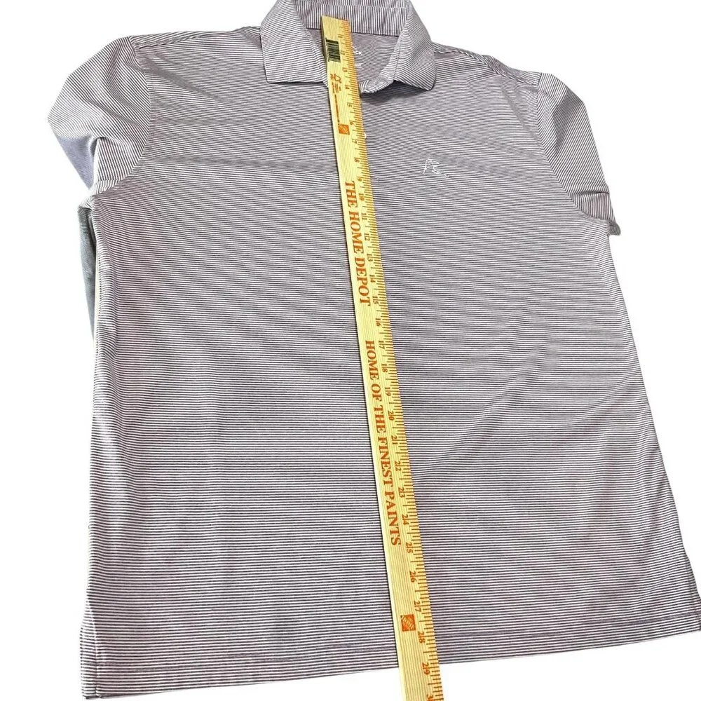 Rhoback The Whaler Performance Polo Purple Heather Stripe Men's L Long Sleeve - Picture 10 of 11
